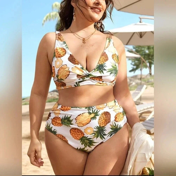 Shein, Size 3xl (18), High Waisted Pineapple Bikini Swim Bottom - Picture 14 of 16